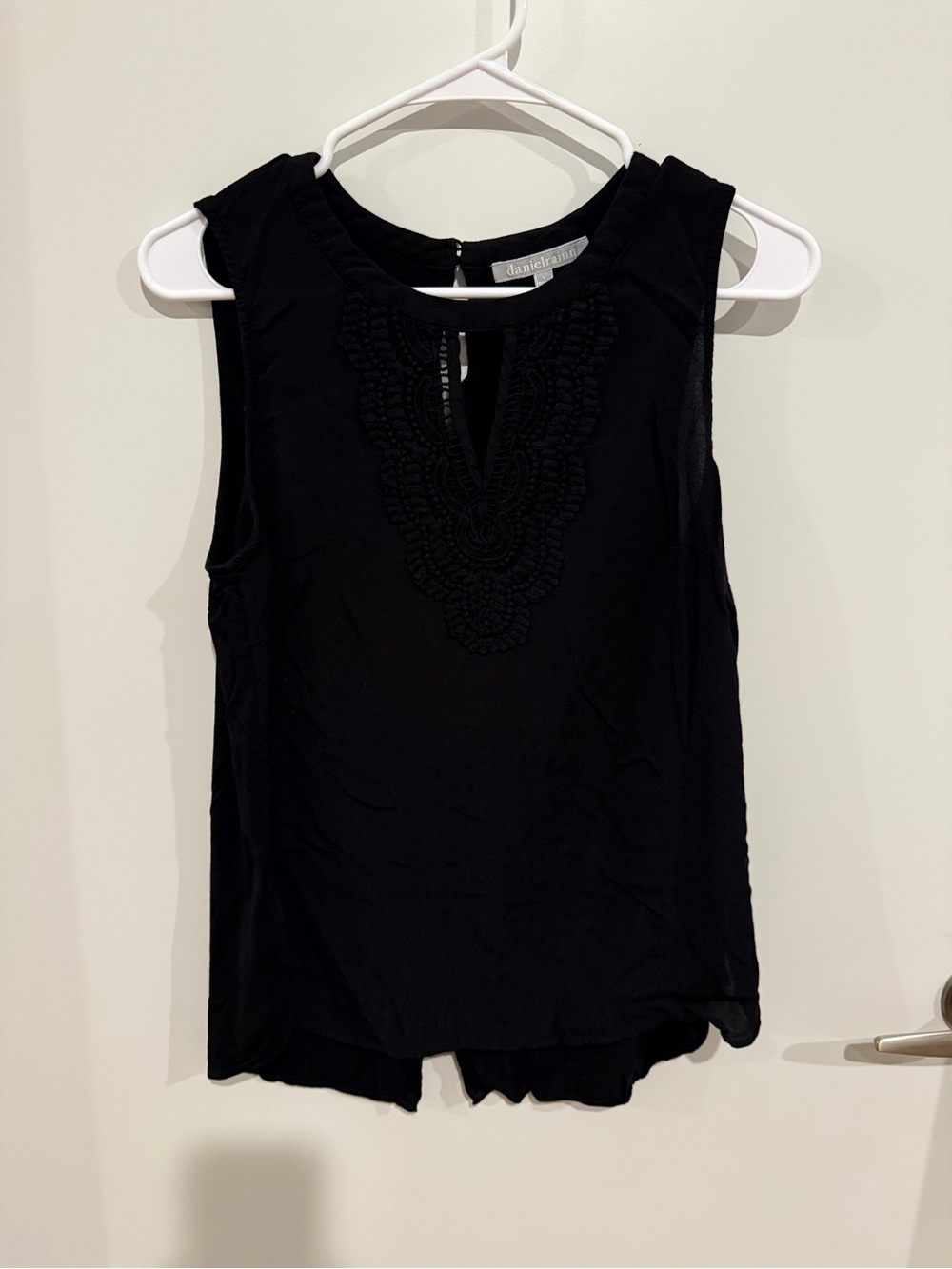 Daniel Rainn Black Sleeveless Beaded Neckline Camisole